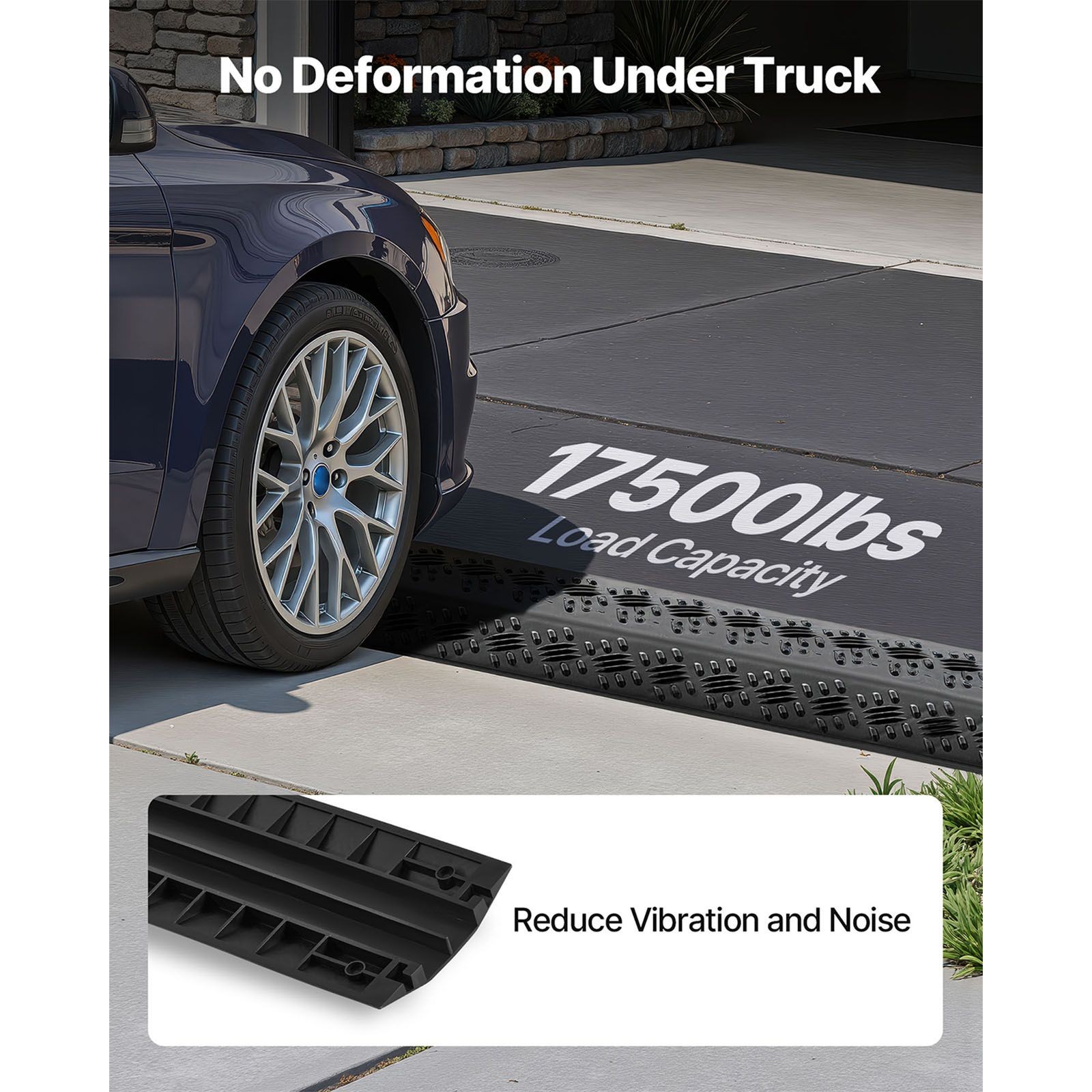 Heavy Duty Cable Protector Ramp, 500 lbs Axle Load, 3 Pack