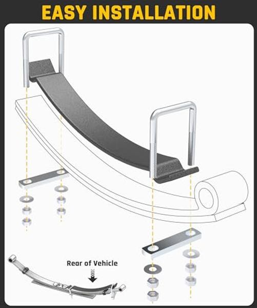 Helper Spring Kit, 500 LBS Load Capacity Leaf Spring Helper Kit for Pickup