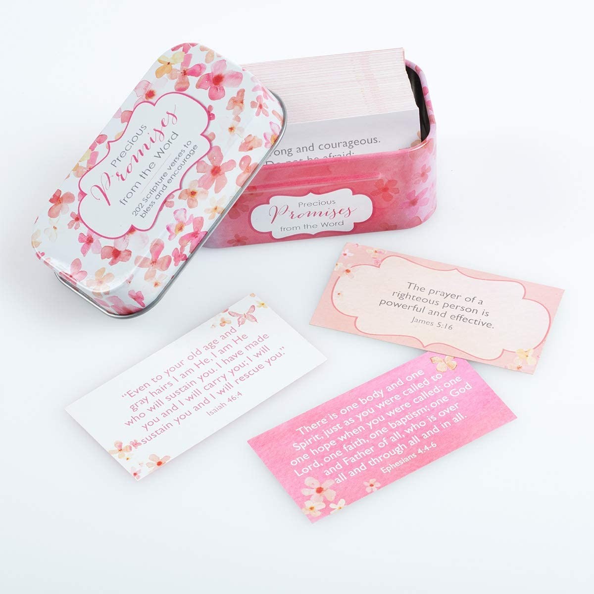 Cards in Tin Precious Promises White and Pink