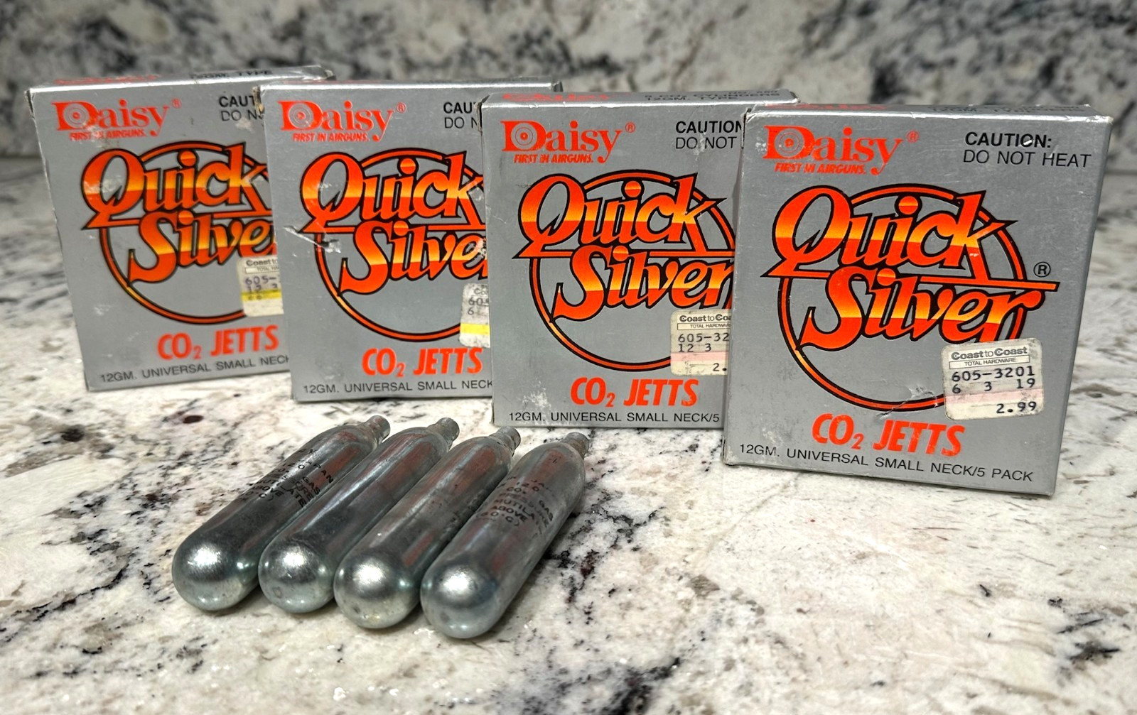 DAISY Quicksilver Co2 Jetts Vintage NOS In OG Boxes Lot of 24 Cylinders No. 580