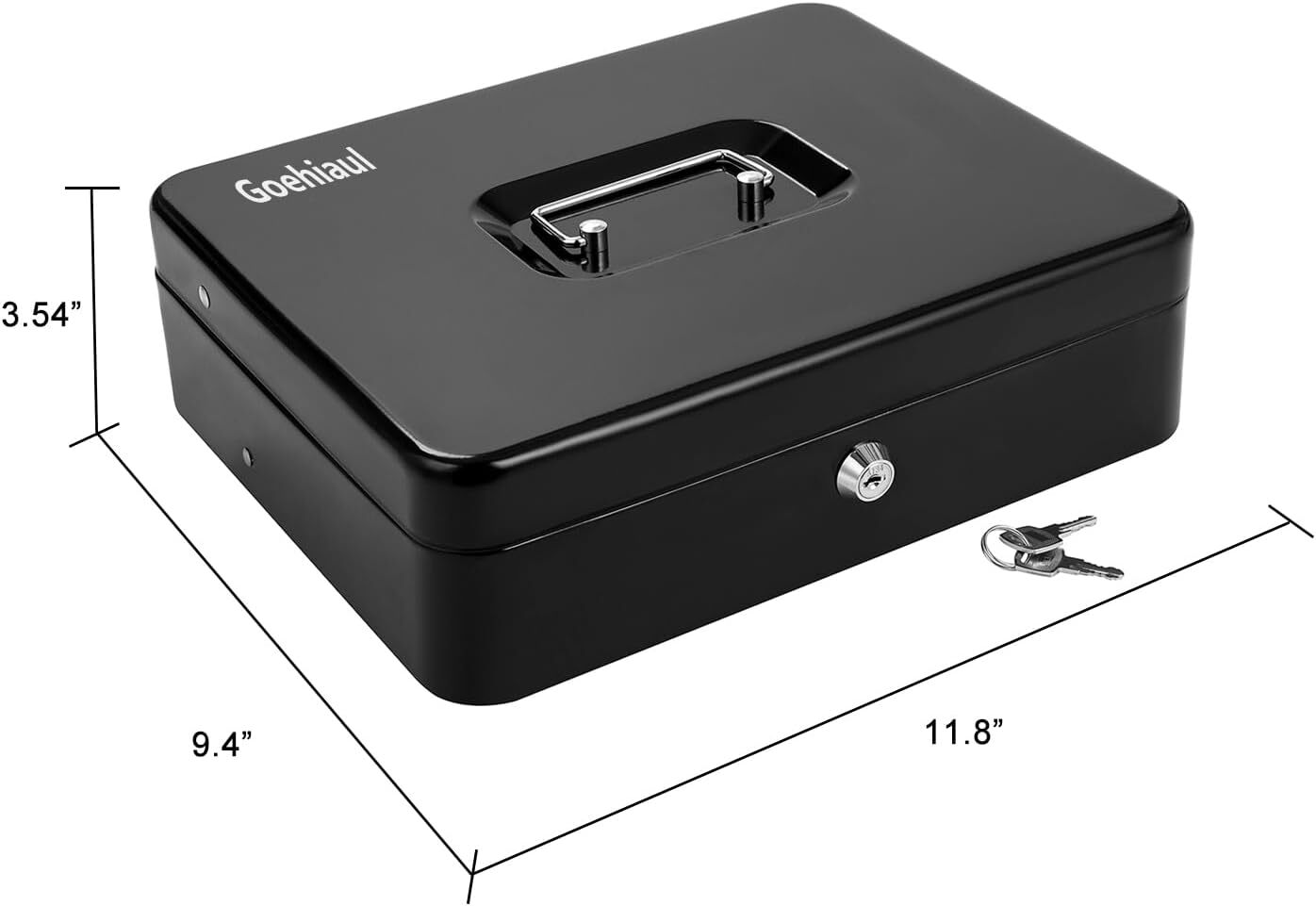 MEJOR Caja De Dinero Para Recibo Billetes Efectivo De Bloqueo Seguridad Metal