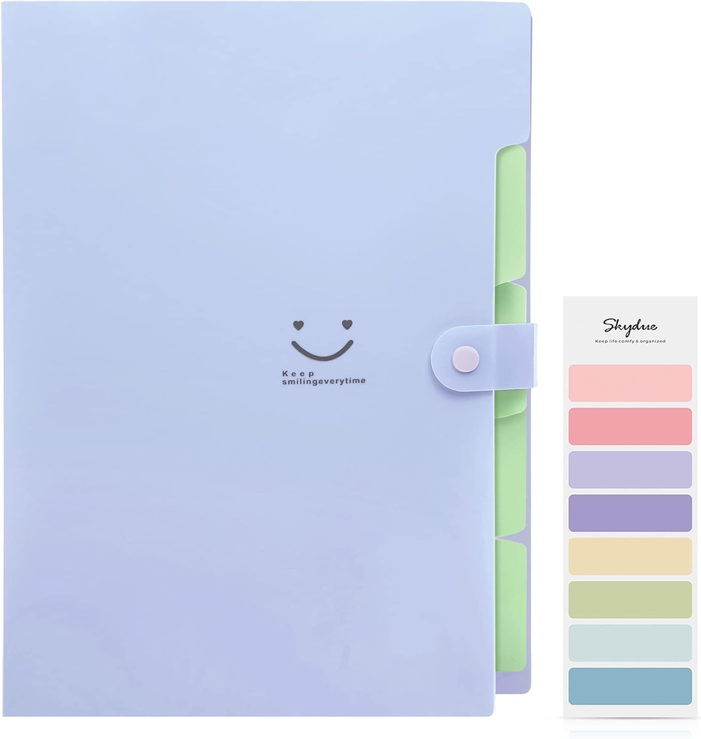 Lightweight & Portable Expanding File Folder with 5 Pockets - Purple Elegance