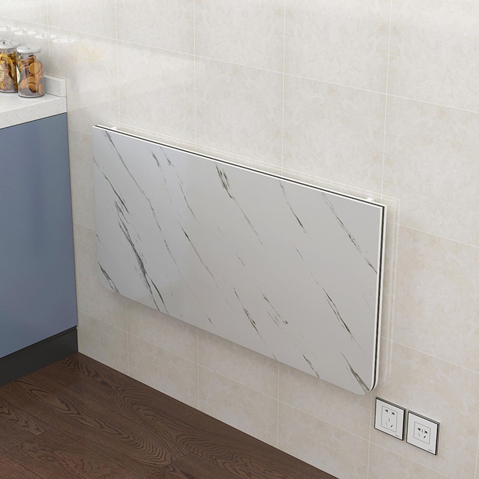 Wall Mounted Table Fold Down, Floating Desk for Wall Small Spaces, Folding Wa...