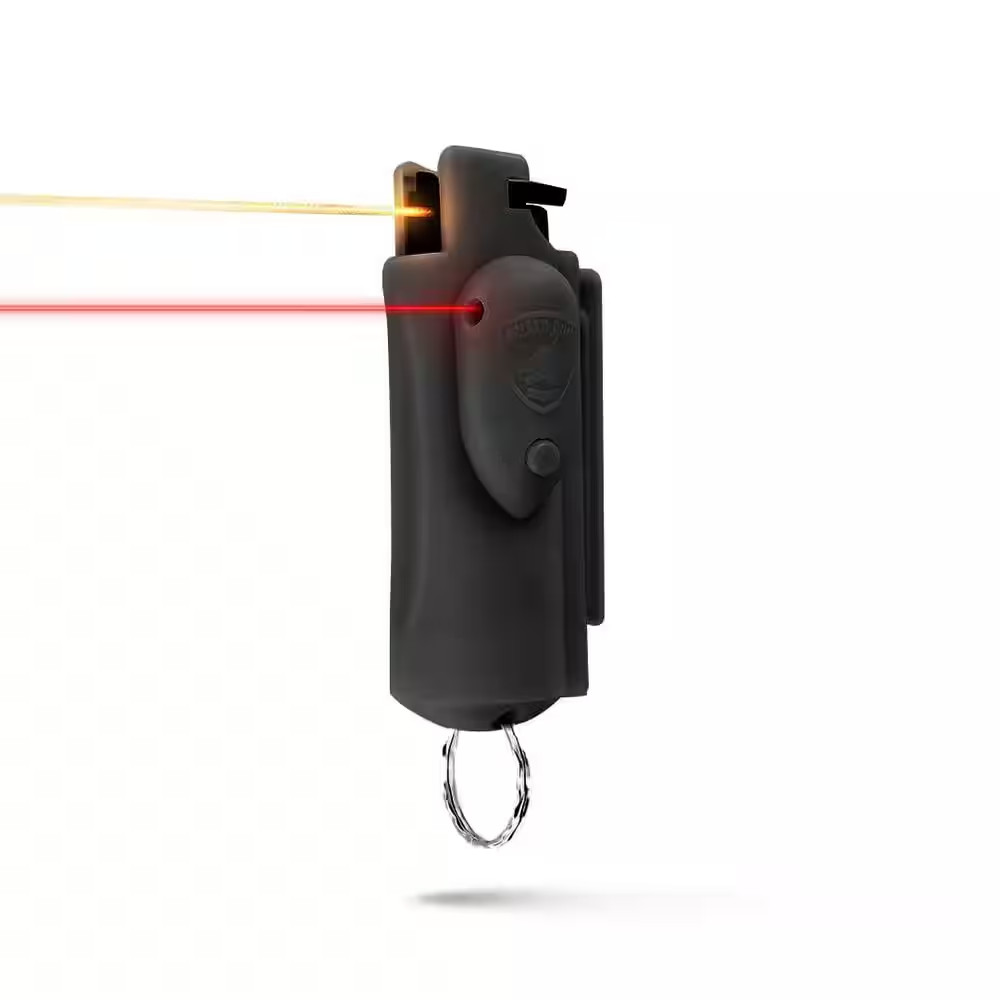 Laser Assist Pepper Spray on Keychain, Accufire, Black