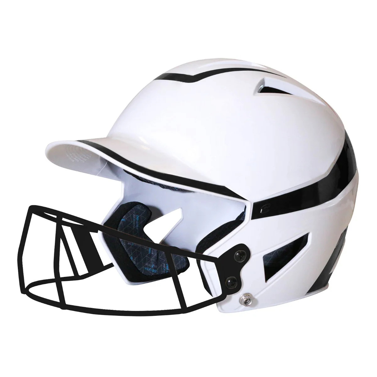 Champro HX Rise Pro Fastpitch Batting Helmet with Mask WHITE | BLACK JUNIOR