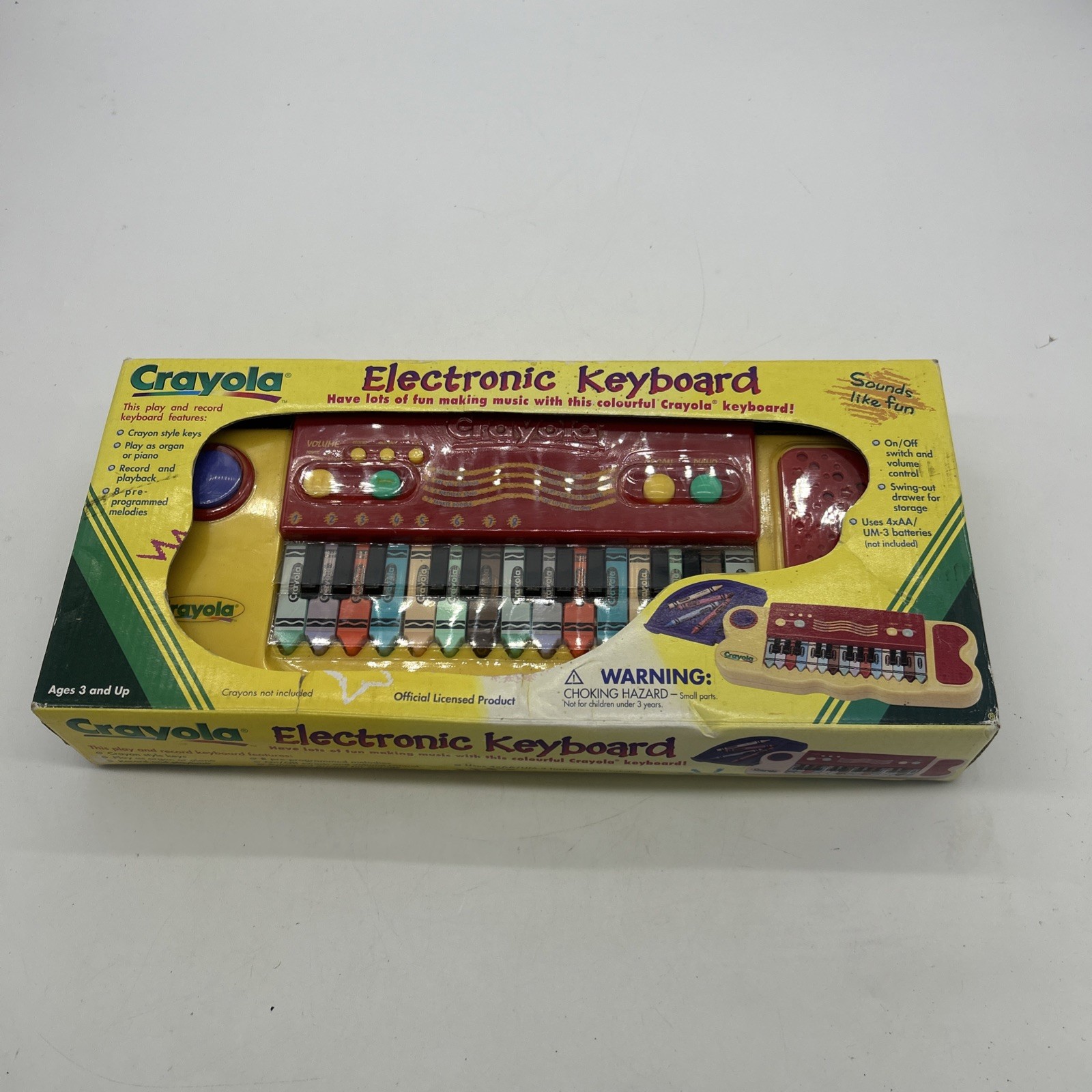 Vintage 1998 Crayola Binney & Smith Electronic Keyboard W/Storage