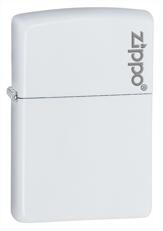 Zippo Windproof White Matte Lighter With Logo, 214ZL, New In Box
