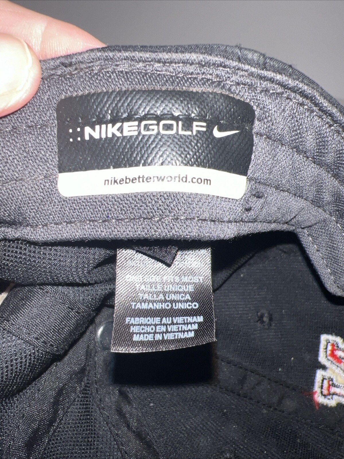 Nike Golf NW Northwestern in Red White on Black Polyester Hat Cap Polyester