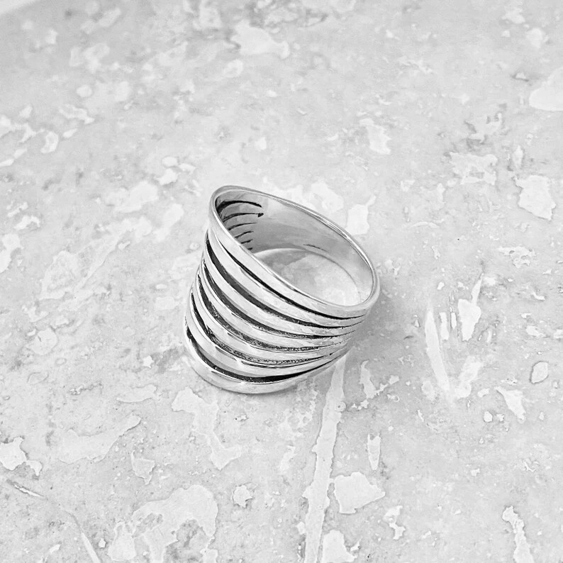 Wide band 925 Sterling silver Band &Large Statement Ring Handmade Ring All Size