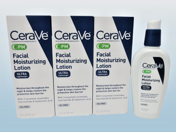 CERAVE PM FACIAL MOISTURIZING LOTION ULTRA LIGHWEIGHT 3 OZ BOXED SET OF 3