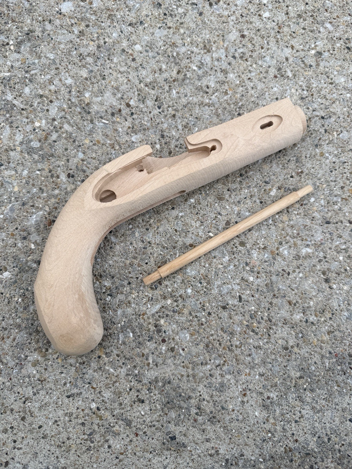 CVA Mountain Pistol NOS Wood Stock & Ramrod from 1978 KA720 .50 cal Kit