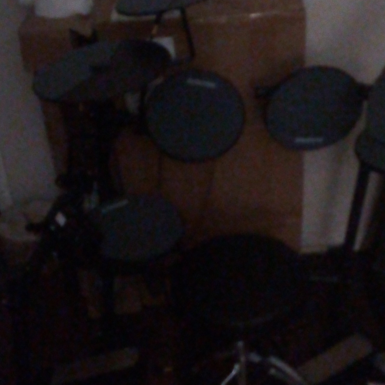 Black Electronic Drum Kit Set w/ Multiple Drum Pads & Cymbal Pads