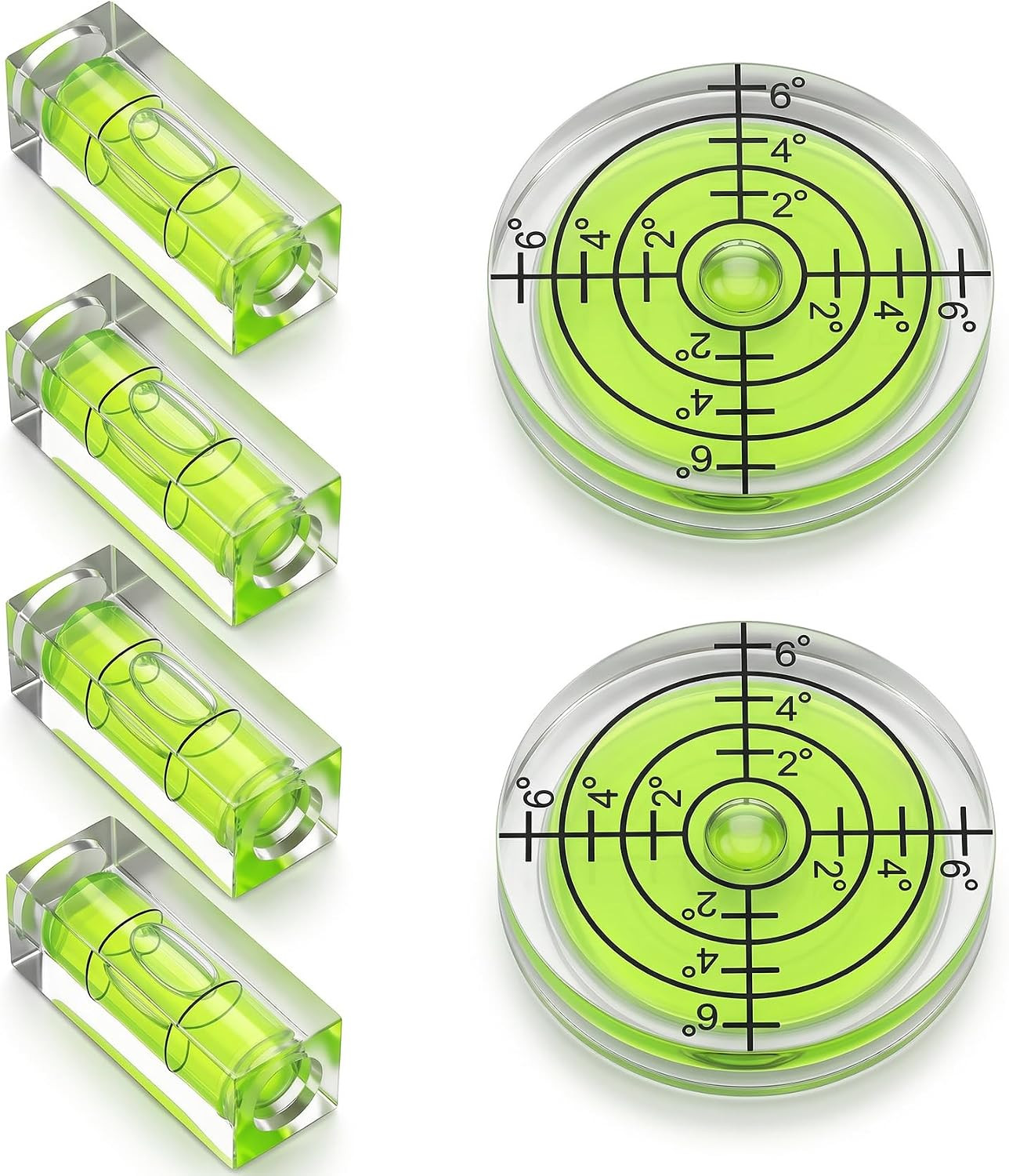 6 Pcs Mini Bubble Level Small Round Square Spirit Level Target Surface Tripod