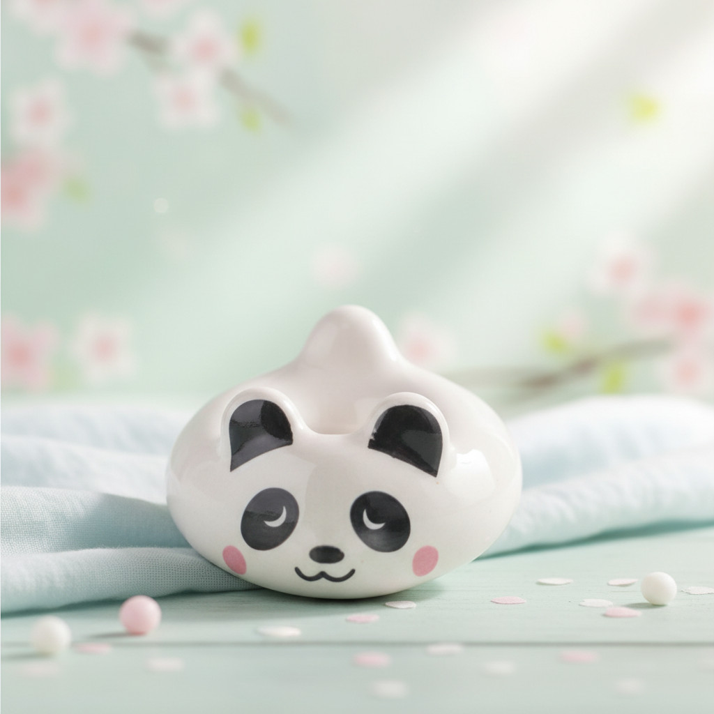 Panda 5 Piece Chopsticks Rest Set with Wood Holder