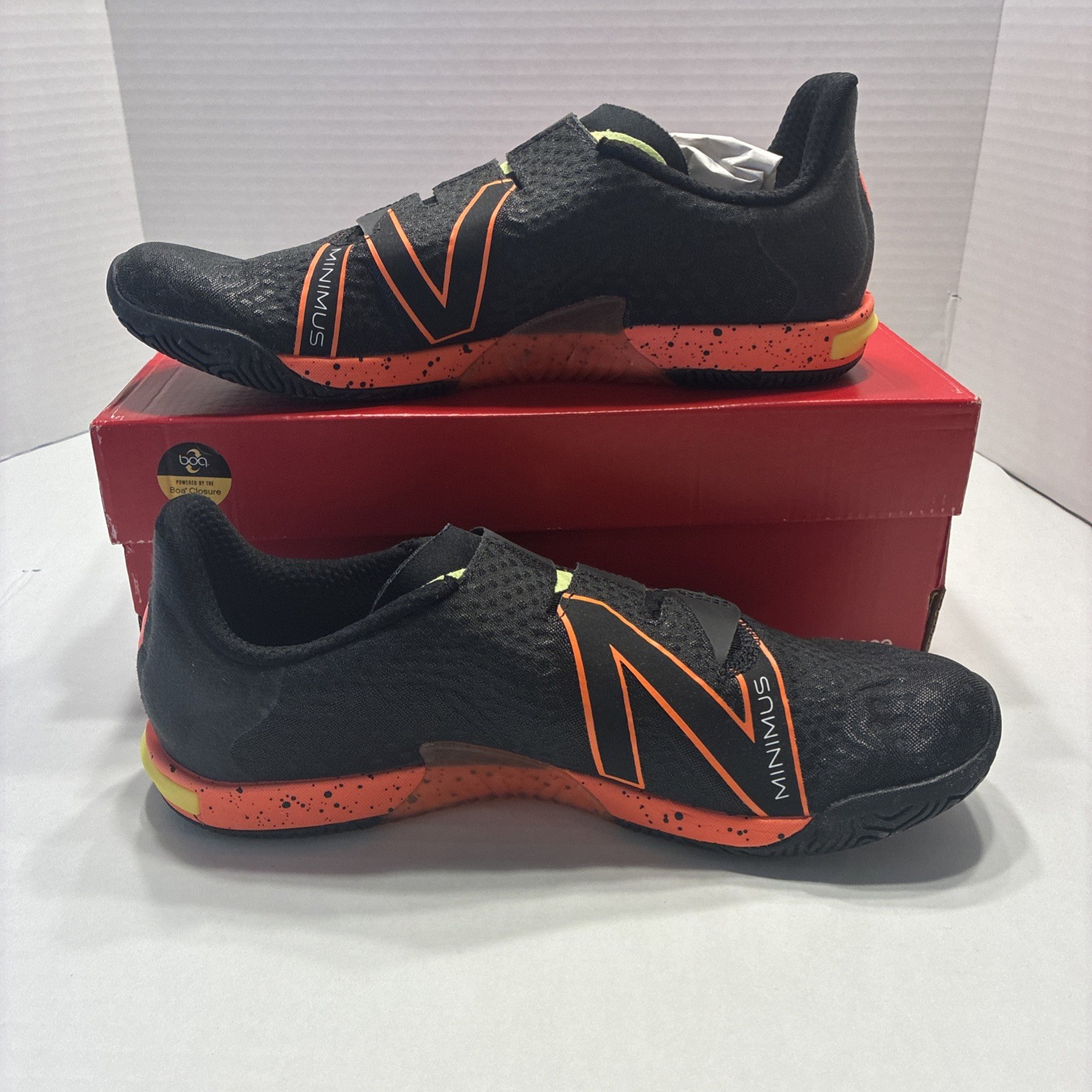 Unisex New Balance Minimus Tr Boa Training Shoes Black Orange Sz 9.5M 11W