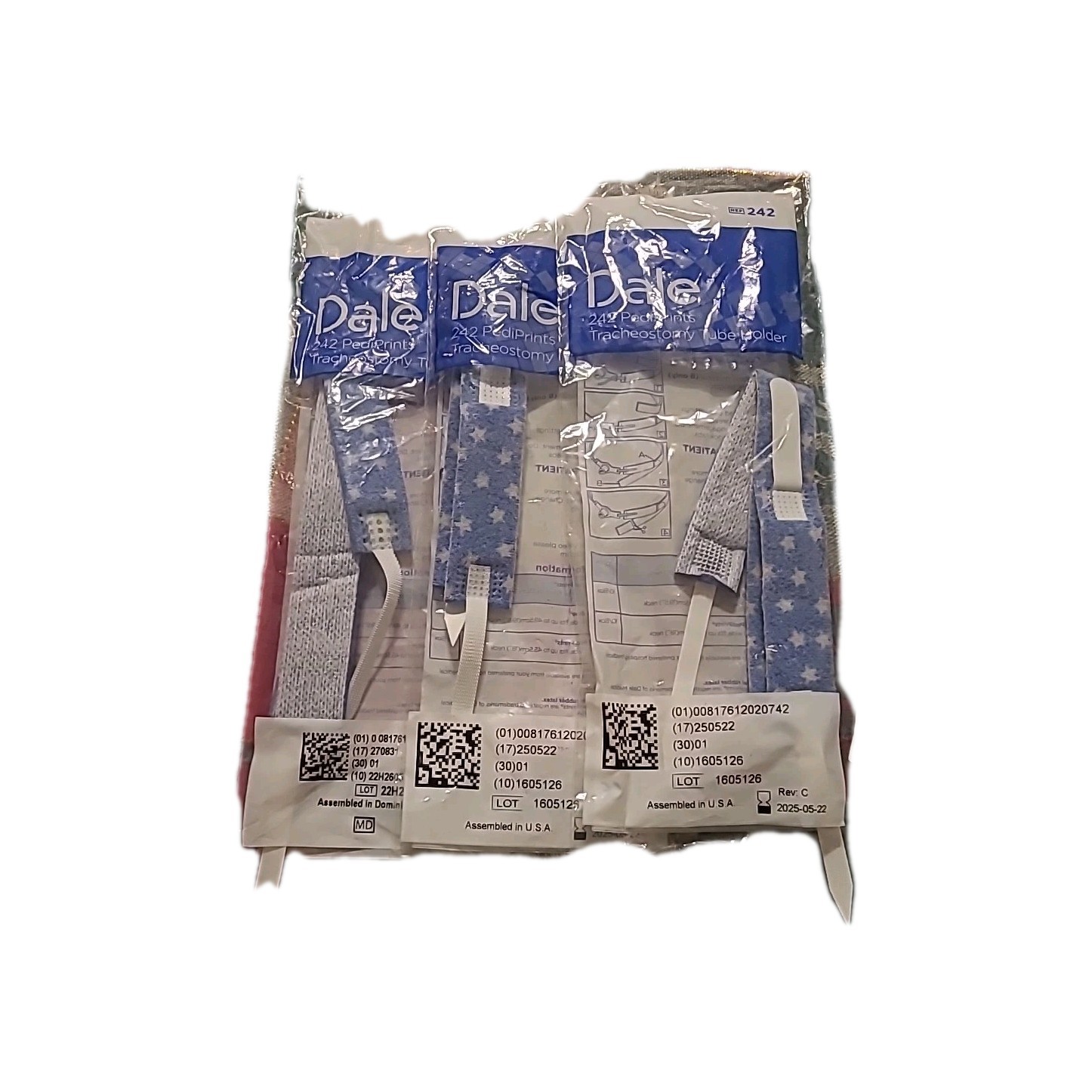 Dale 242 Pediprints Trach Ties 3 Quantity Different Dates