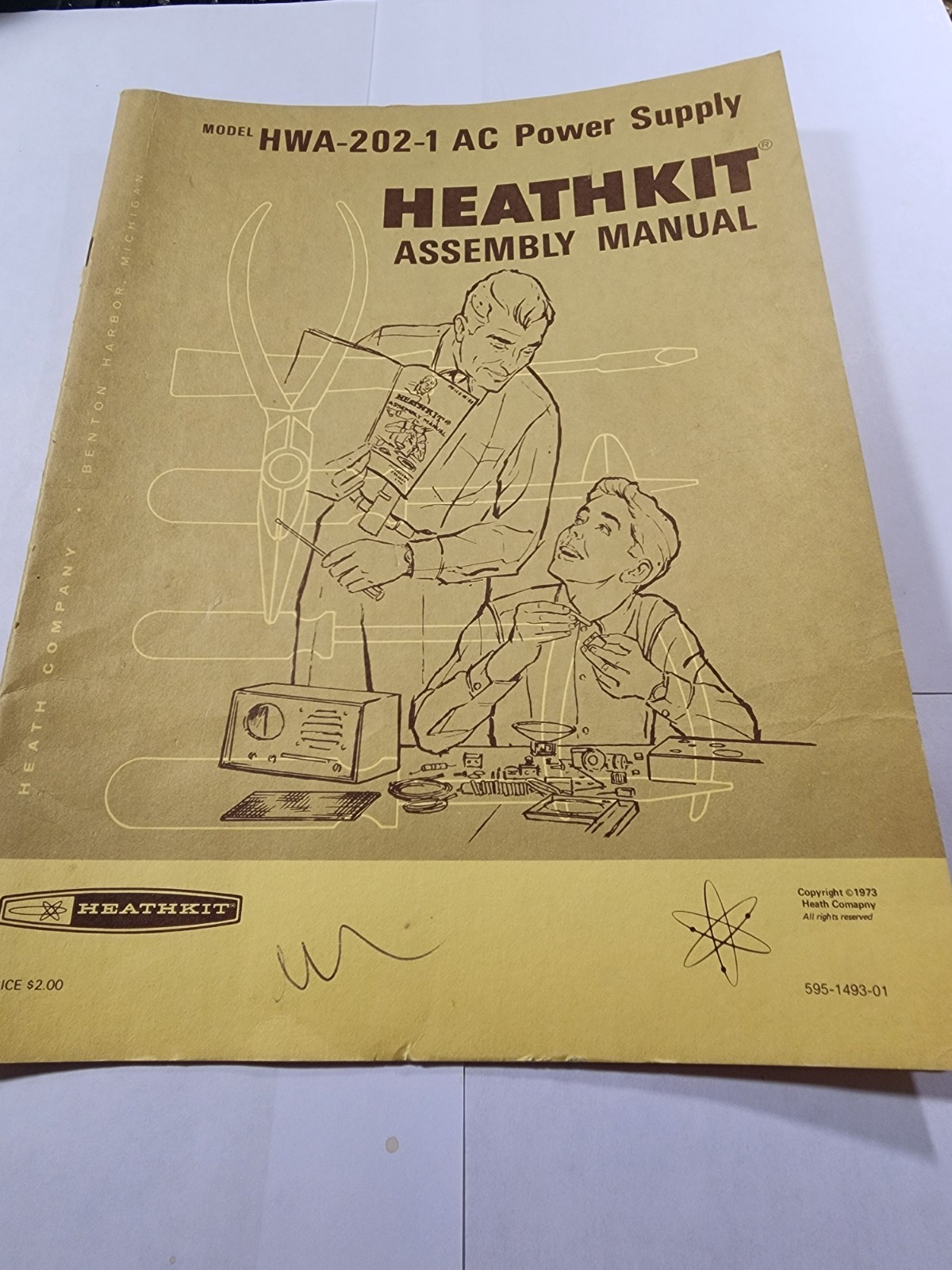 Heathkit Original Assembly Manual HWA-202-1 AC Power Supply VG B7