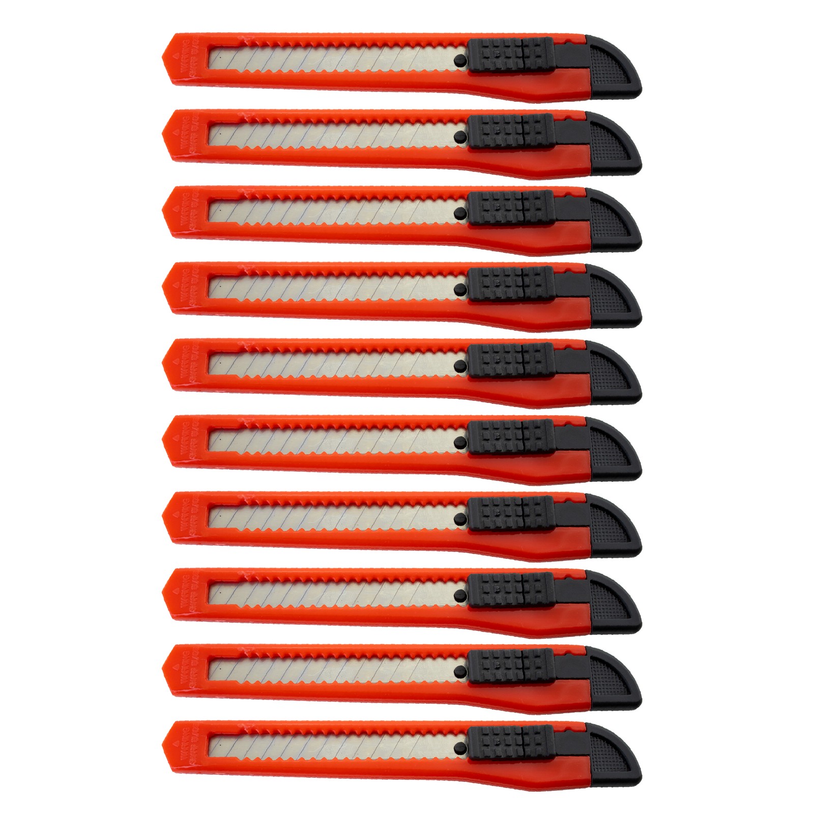 10 Bulk Small Red Utility Knife Box Cutters Snap Off Blade 9MM Blade