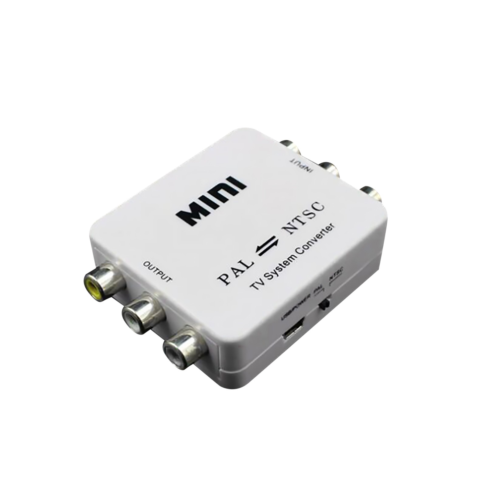 Dual-Way 3 RCA TV System Converter Format Video USB Powered PAL NTSC Converter