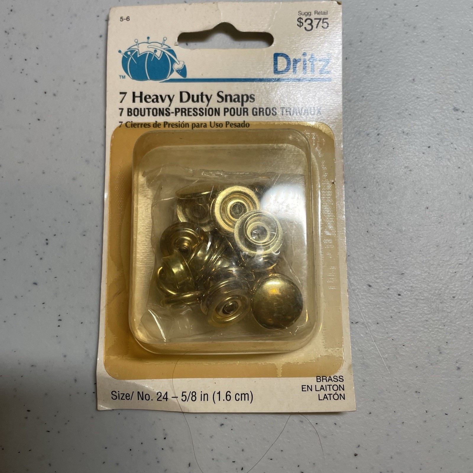 Heavy Duty Snaps 7ct Polished Brass # 5-6