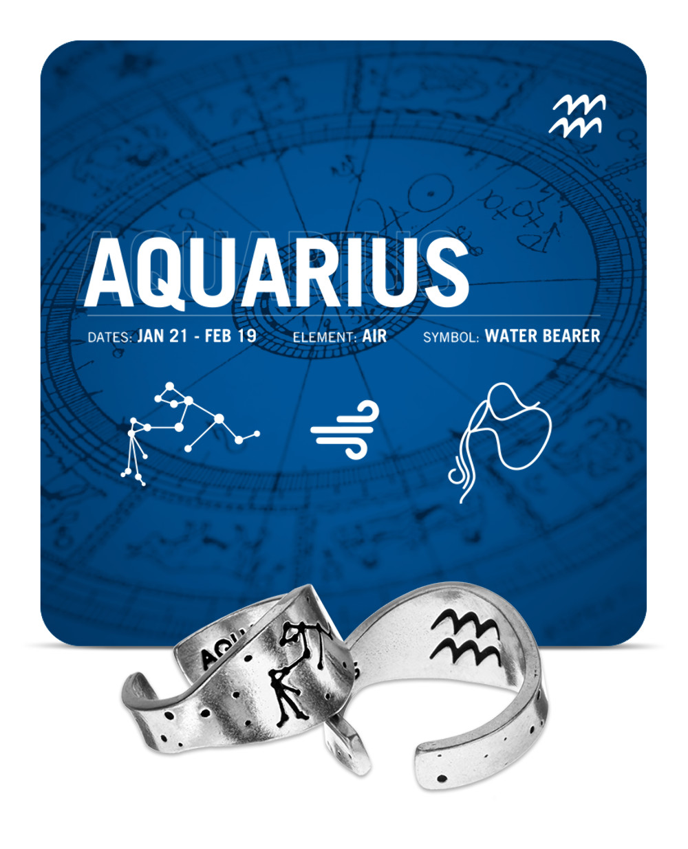 Zodiac Ring - Aquarius - Celestial
