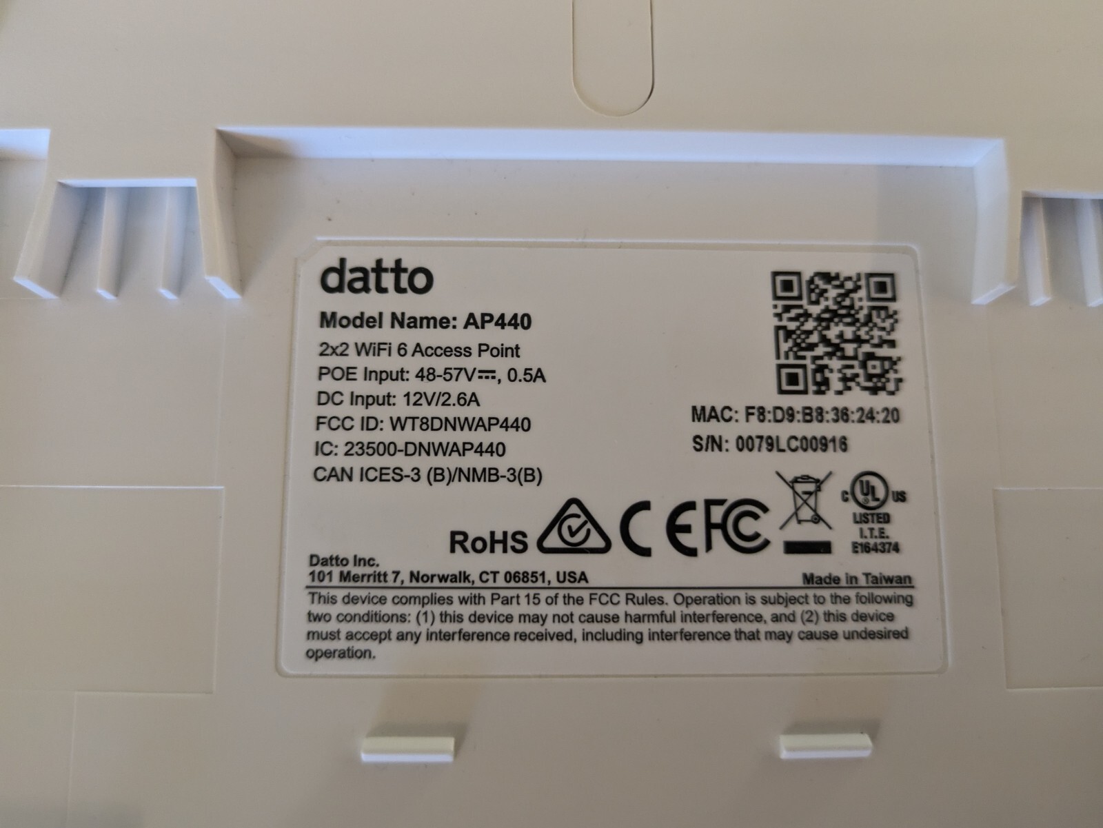 Tested Datto AP440 Cloud-Managed WiFi-6 AP Access Point