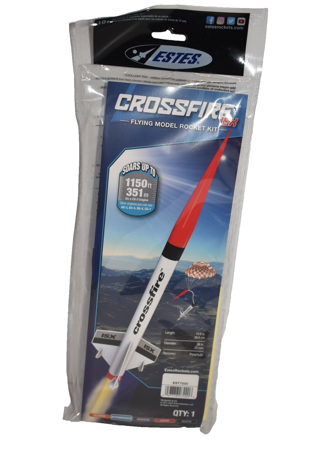 Estes Crossfire ISX Flying Model Rocket Kit #7220 NAR