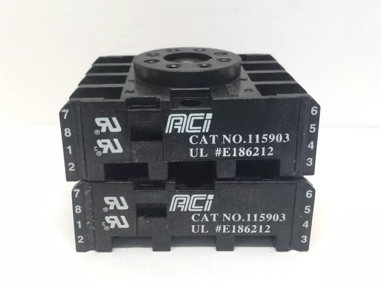 (Lot of 2) ACI PF083A 8-pin Non-Latching Socket
