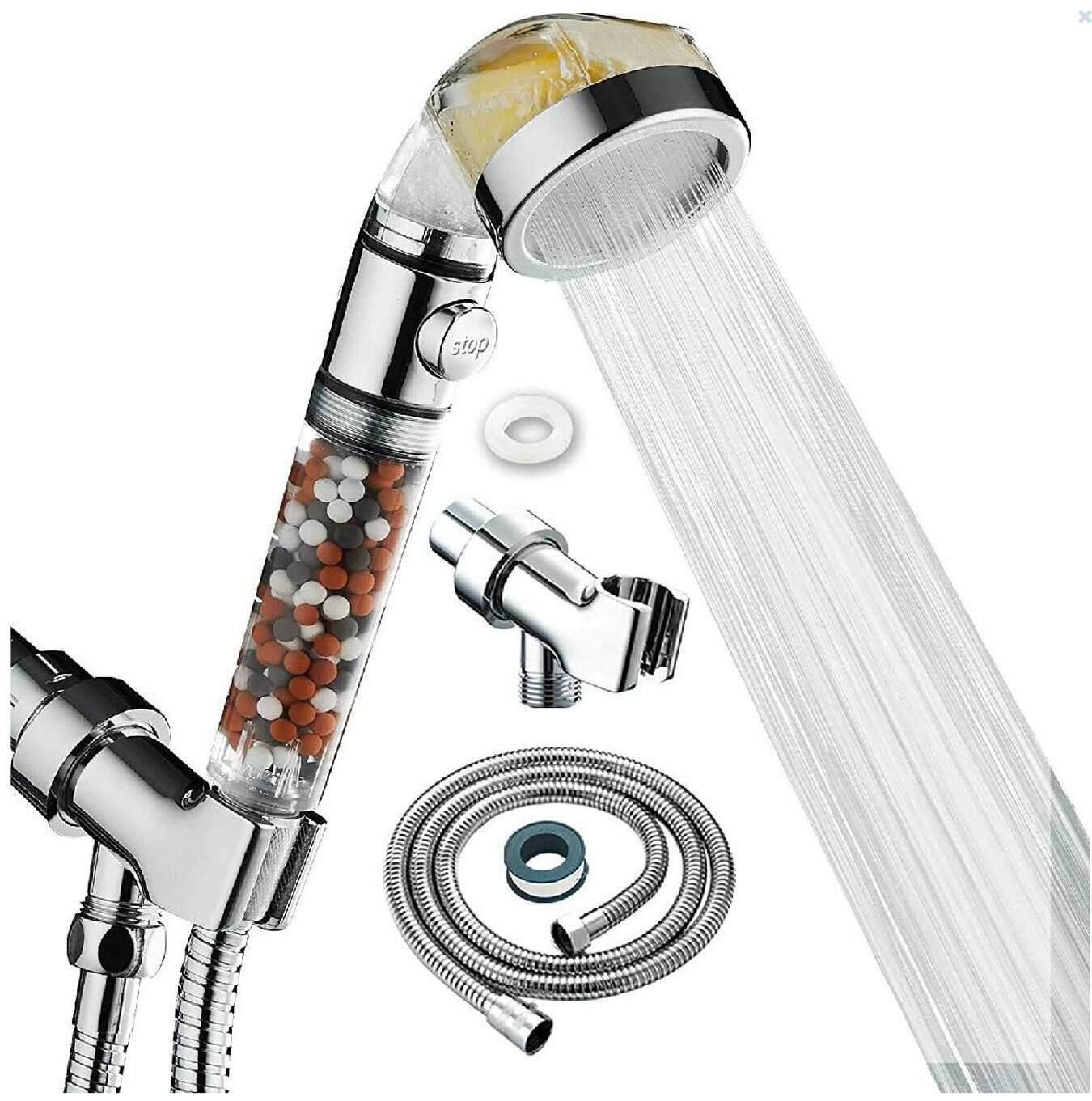New KAIREY Water Softening Shower Head, Filtered, Cleaner Showers Free US Ship