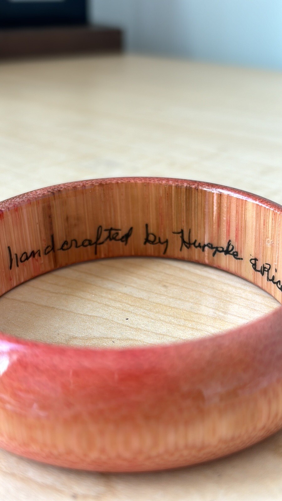 Handcrafted bamboo bangle bracelet/ lightweight/ Huppke & Rice