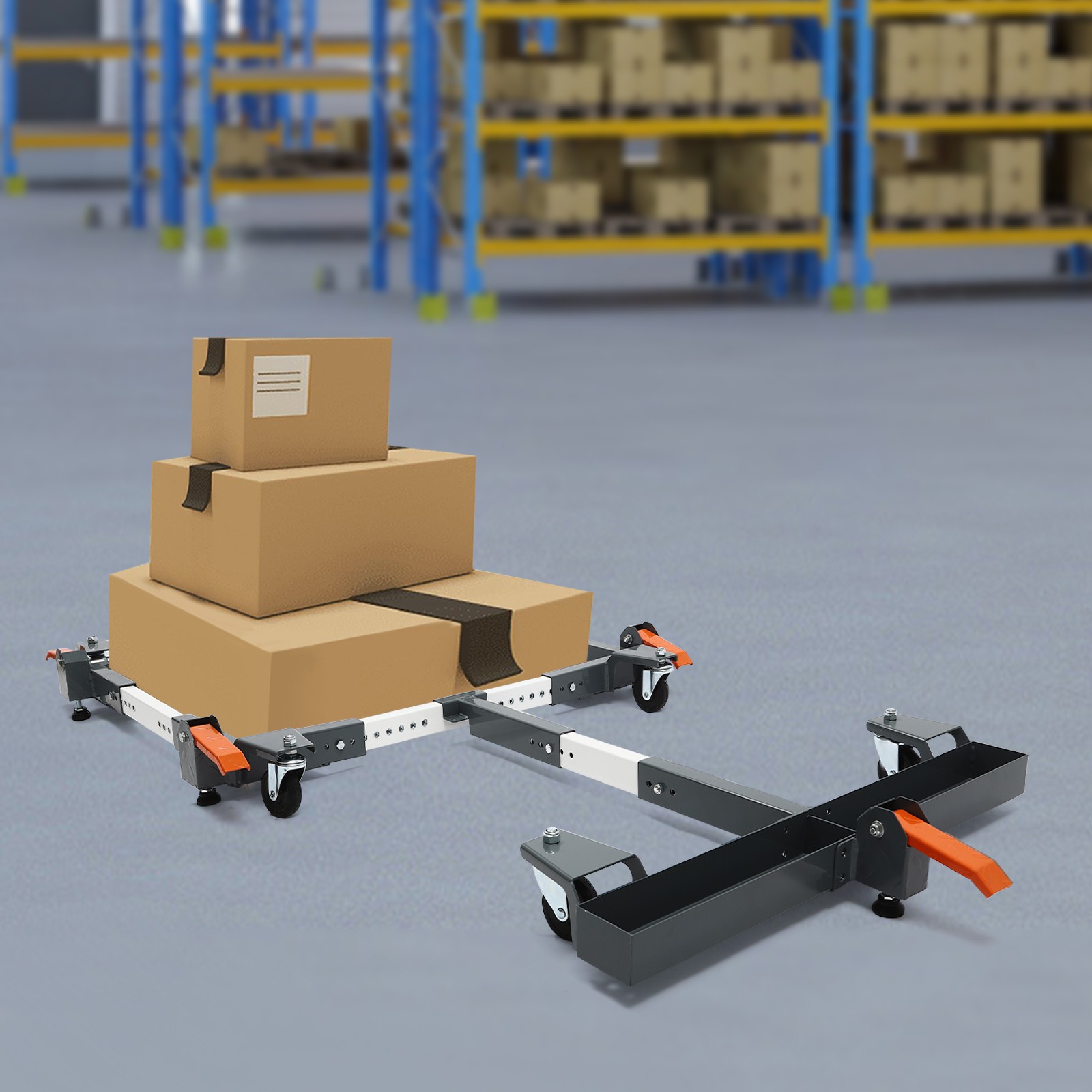 600lbs Adjustable Mobile Base&T Extension Combo Heavy Duty Mobile Base w/ Wheels