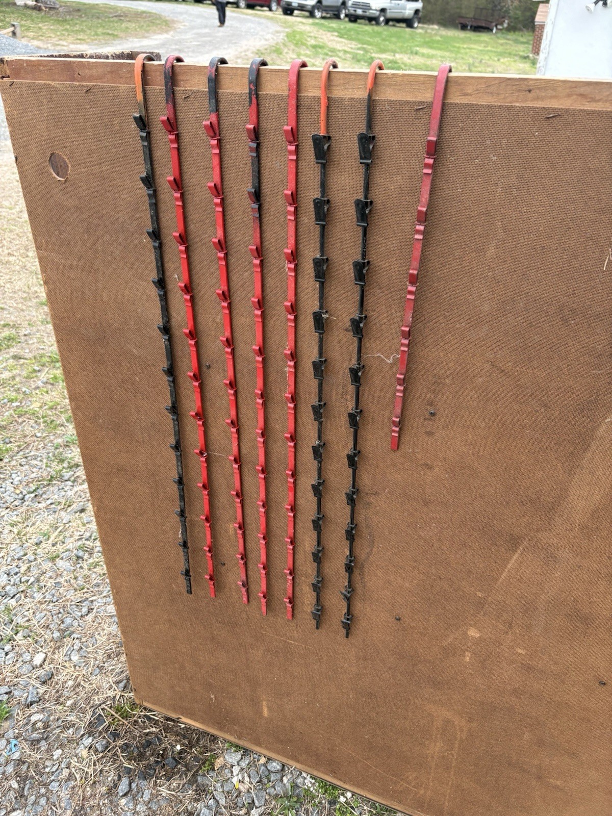 Eight Piece Metal Merchandising Clip Strips 7 Strips Have 12 Clips And 1 Has Six