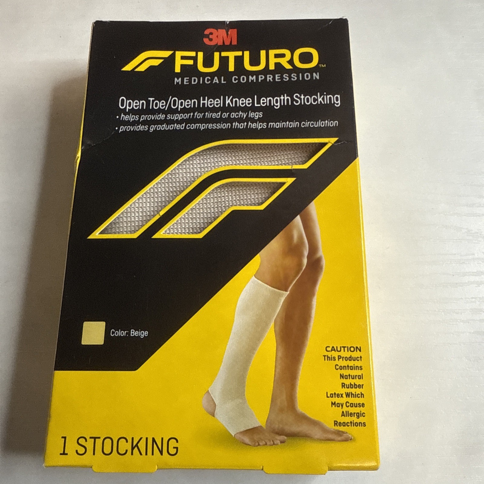 Futuro Open Toe/Heel Knee Length Medical Compression Stocking Unisex M Firm