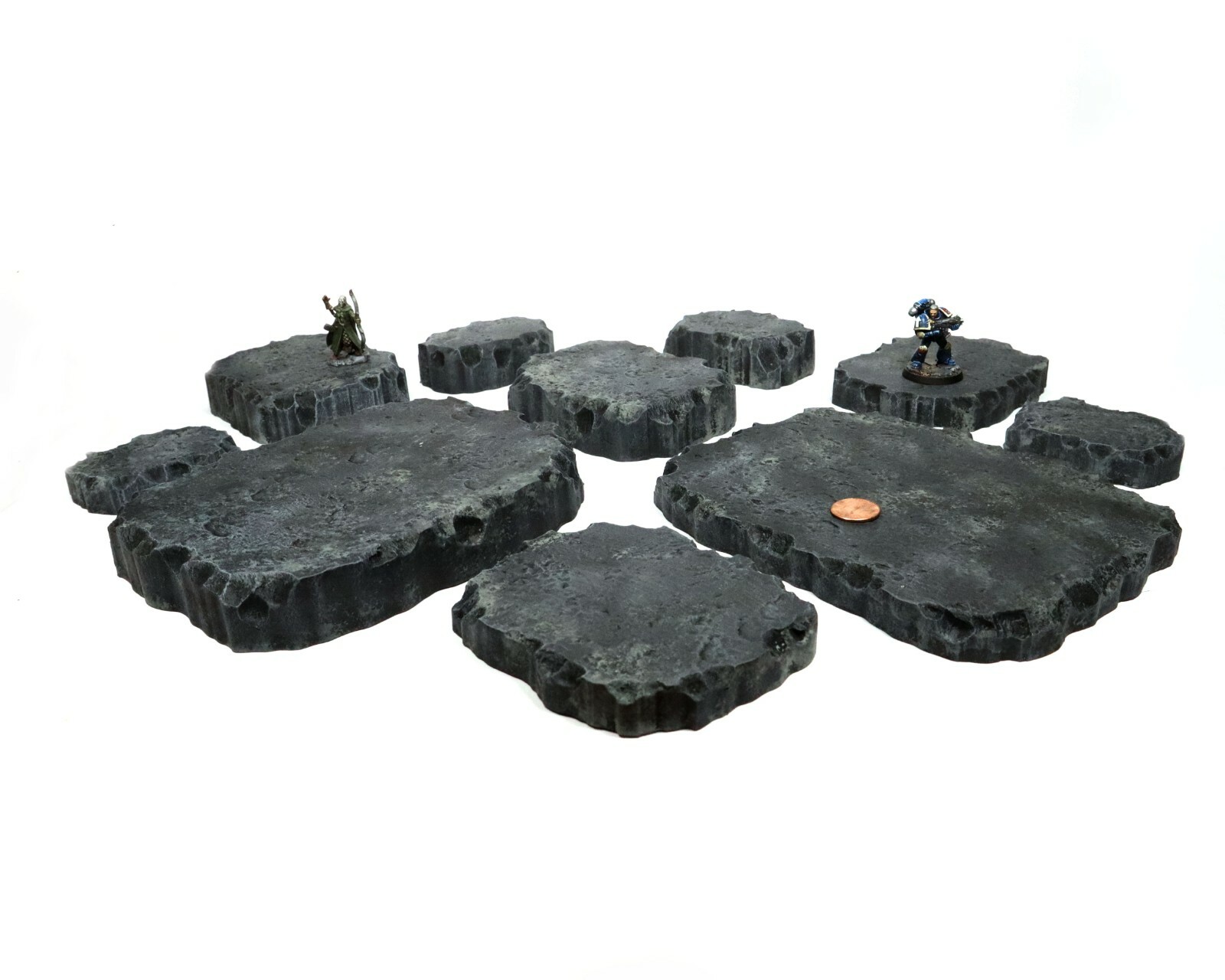 Handmade Basalt Black Stacking Hills -Premium Modular Terrain for Tabletop Games
