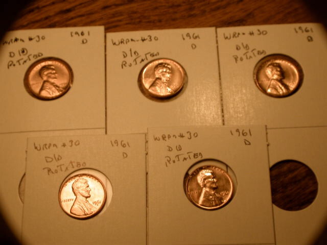 1961-D WRPM#30 D/D Tilted Ch/Gem BU/Uncirculated Red Lincoln Cent Error