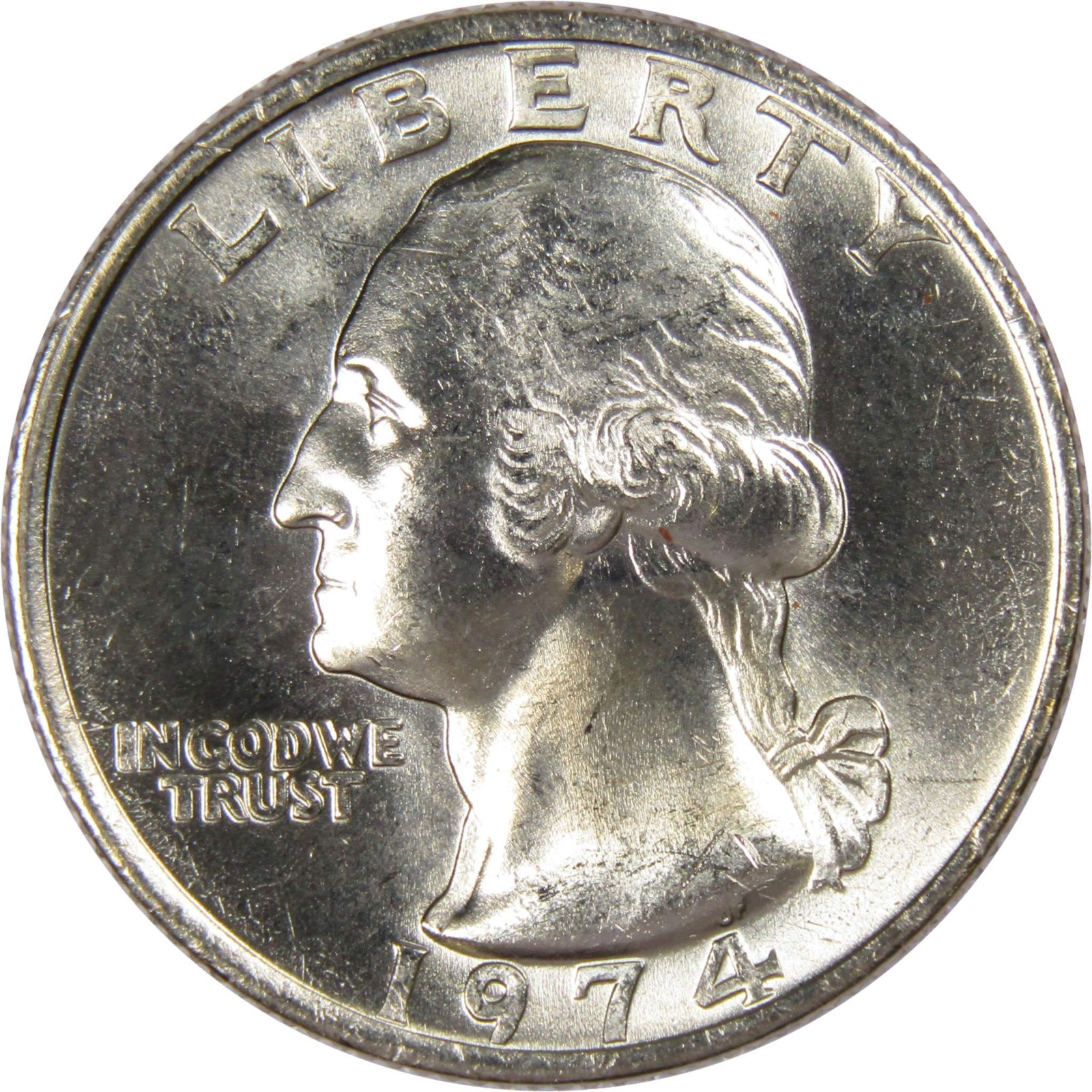 1974 Washington Quarter Clad Uncirculated Mint State 25c Coin