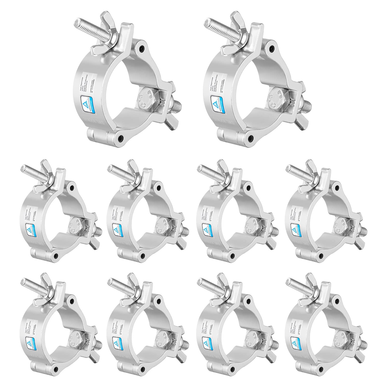 10 Pack 2 Inch Truss Clamps for 48-52mm Tube Heavy Duty 220lb O-Clamps