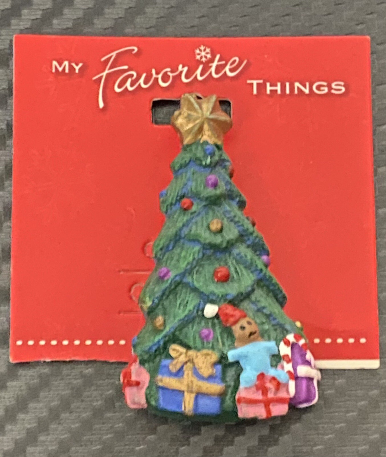 Christmas Tree Ceramic Pin With Multi Color Collectible Jewelry