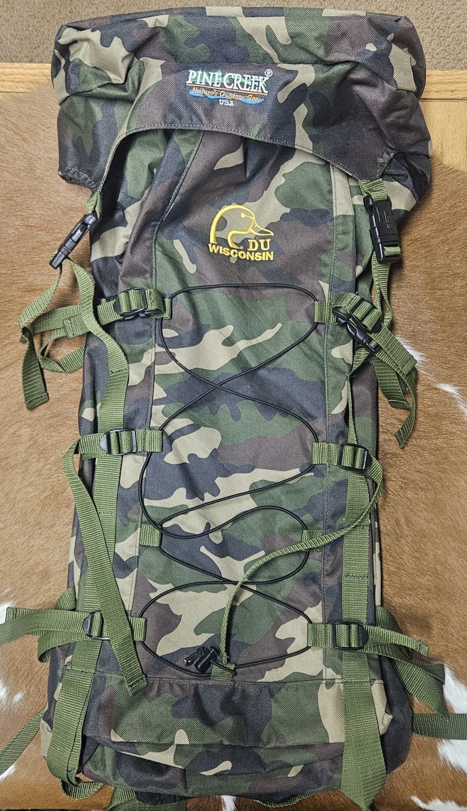 NEW-Pine Creek-Ducks Unlimited WI-Camper/Hiking Backpack-Camo
