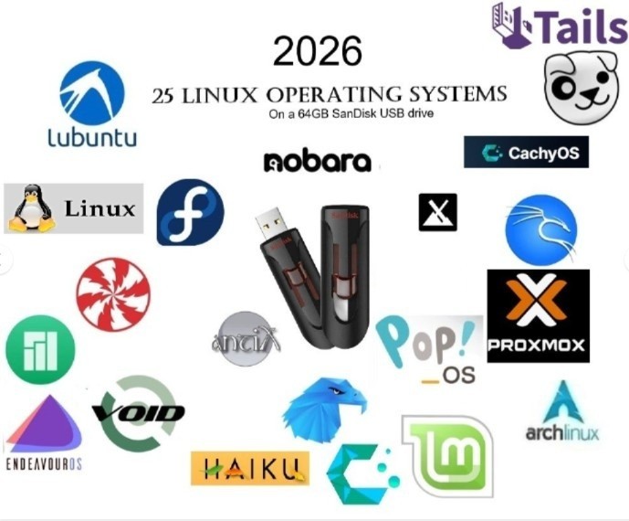 25-in-1 Multi-Boot Linux USB (64GB, USB 3.0) – Ultimate 2025 Portable OS Toolkit