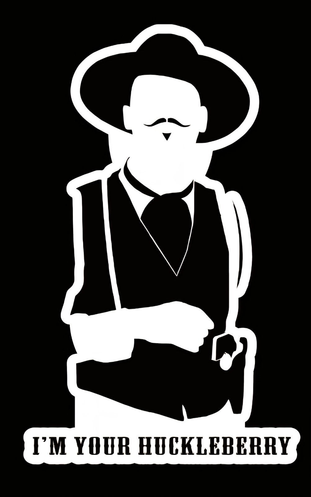 "I'm Your Huckleberry" Doc Holliday 2.5"x3.7" Die-Cut Vinyl Sticker Tombstone