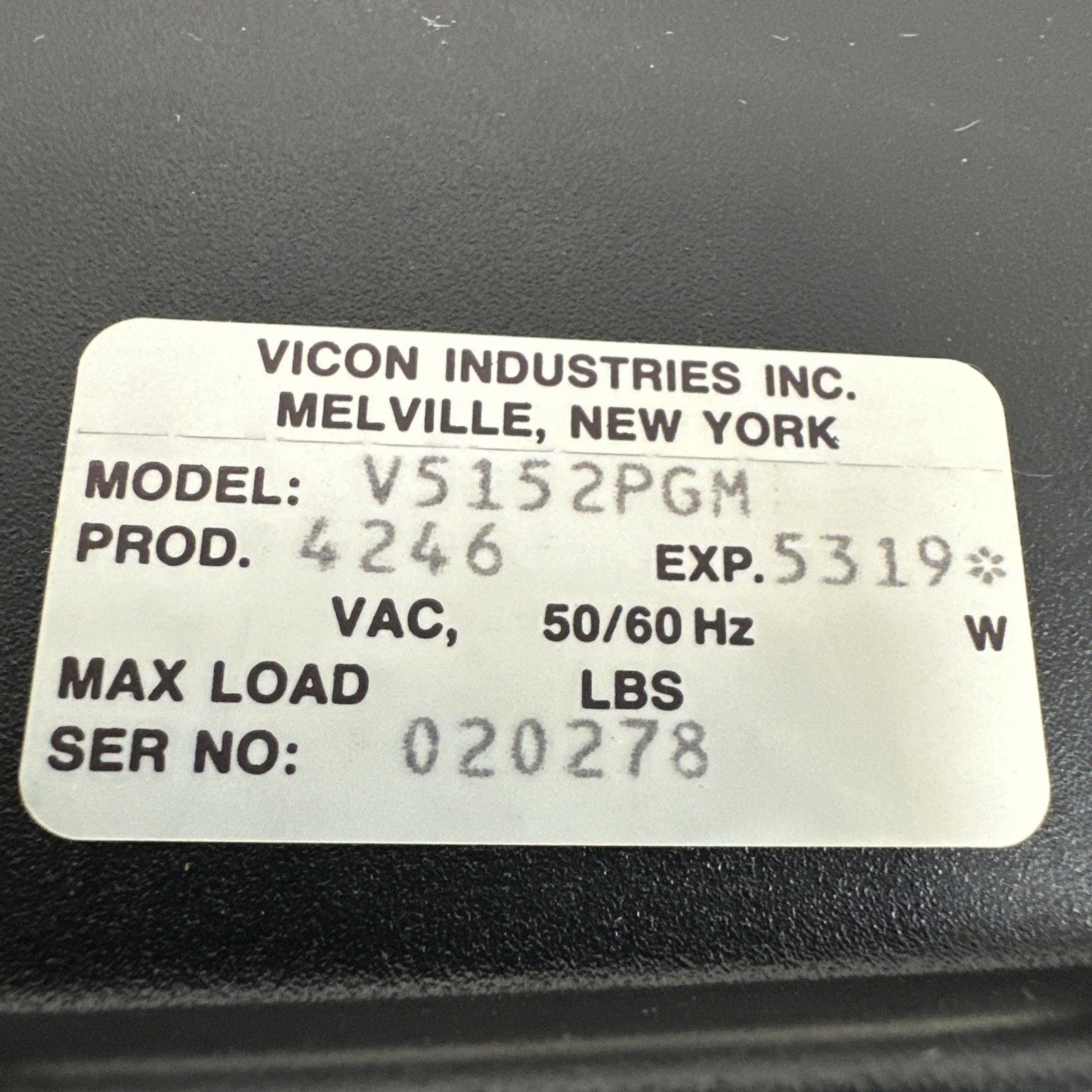 Vicon Camera Wired Keyboard Controller Quanta Plex Model V5152PGM