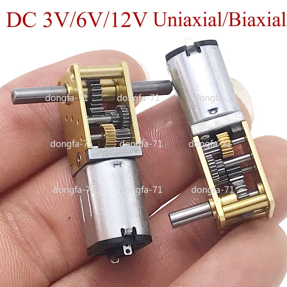 1X DC3/6/12V Dual-shaft N20 Reduction Motor Vertical 90° N20 Worm Gear Reduction
