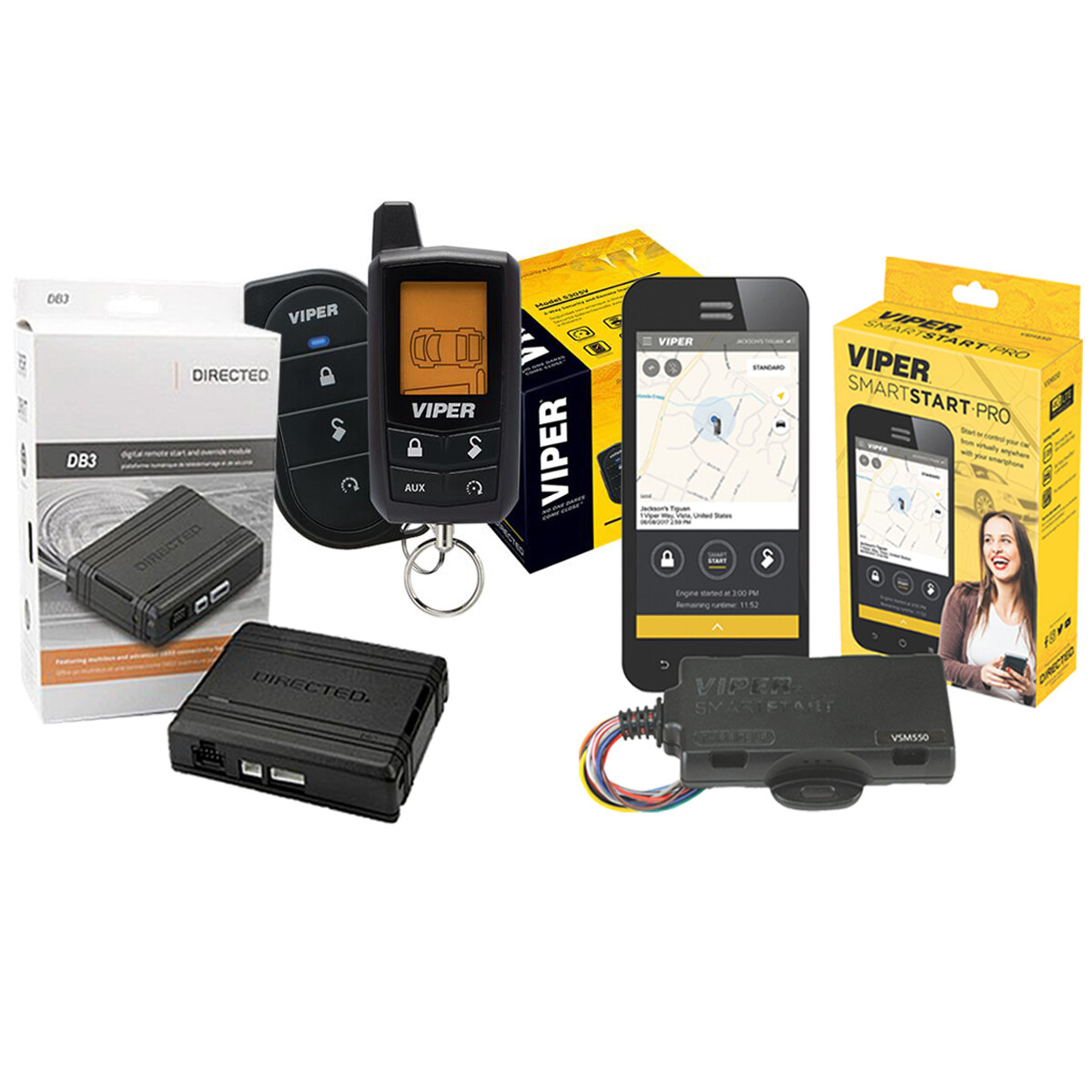 Viper 5305V Alarm & Remote Start + DB3 Bypass Module + SmartStart VSM550 Bundle