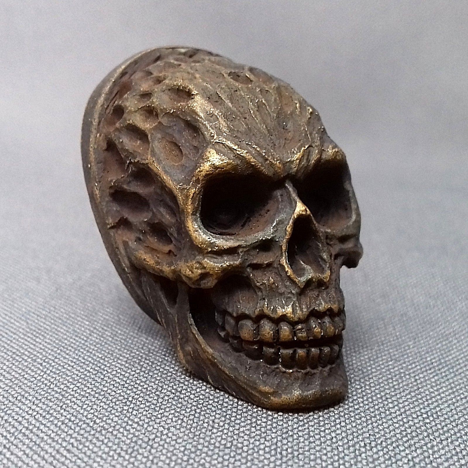 KNIFE POMMEL SKULL BRONZE CUSTOM MAKING HAND CASTING METAL