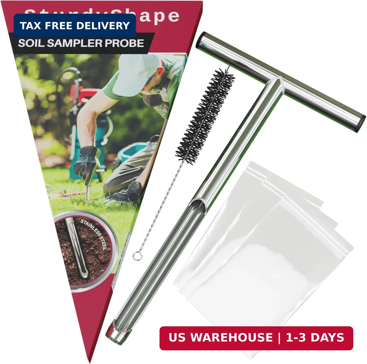 Premium Soil Probe Sampler Kit Made with High Grade Stainless Steel