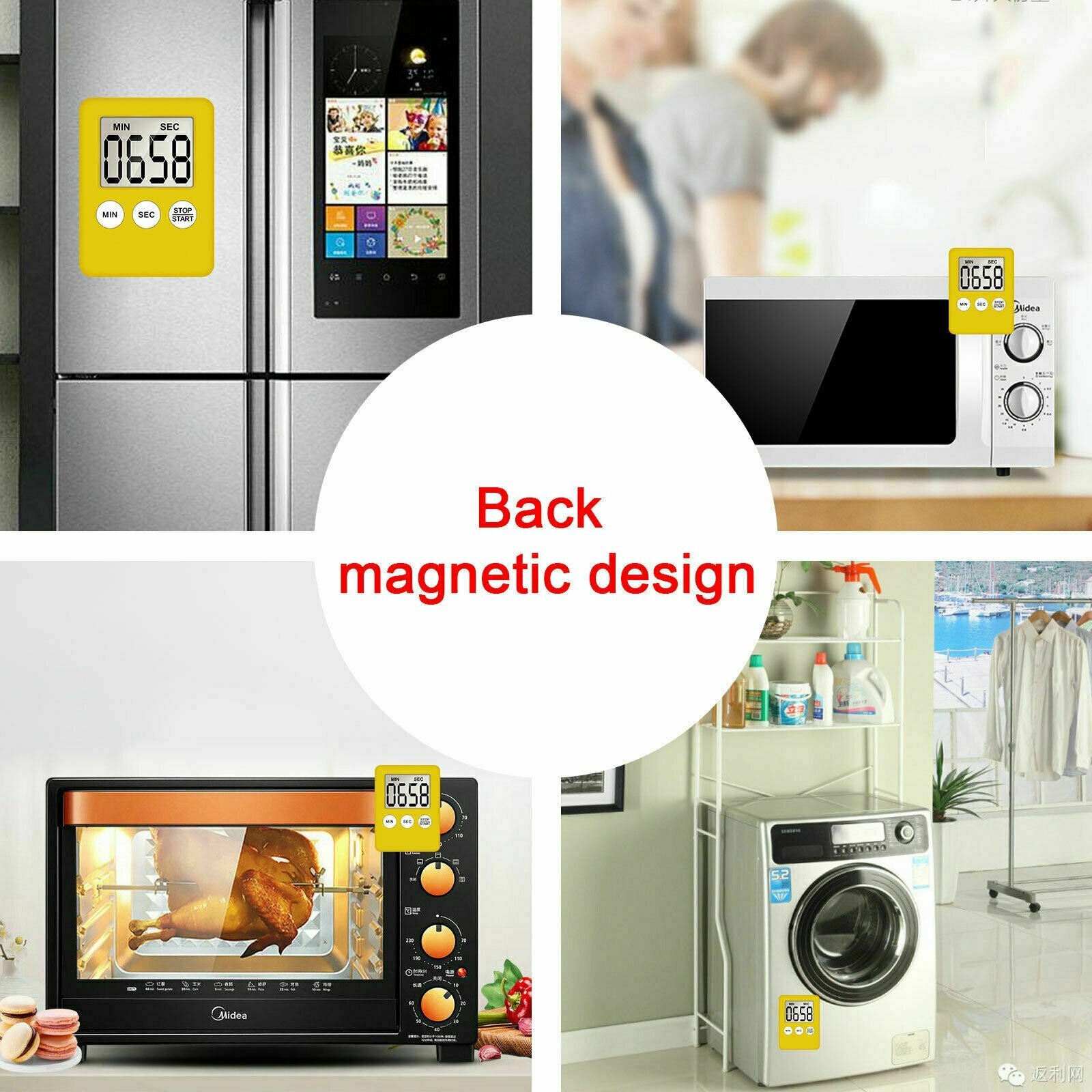 Large LCD Digital Kitchen Cooking Timer Count-Down Up Clock Loud Alarm Magnetic