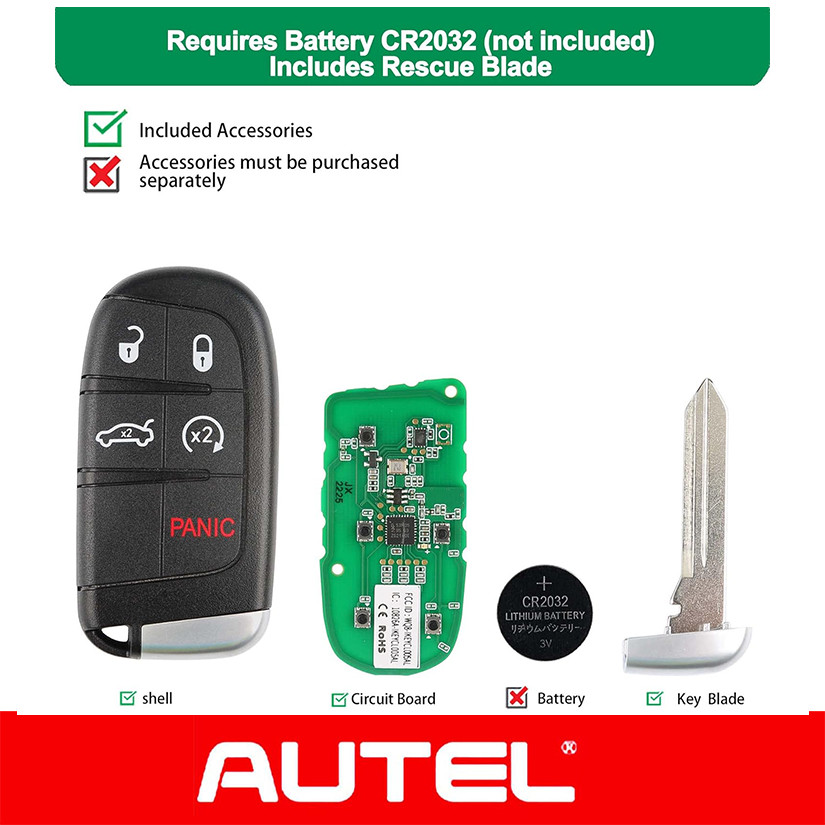 Autel iKey Smart Key Tools Premium 5 Button IKEYCR5TPR For Chrysler Dodge
