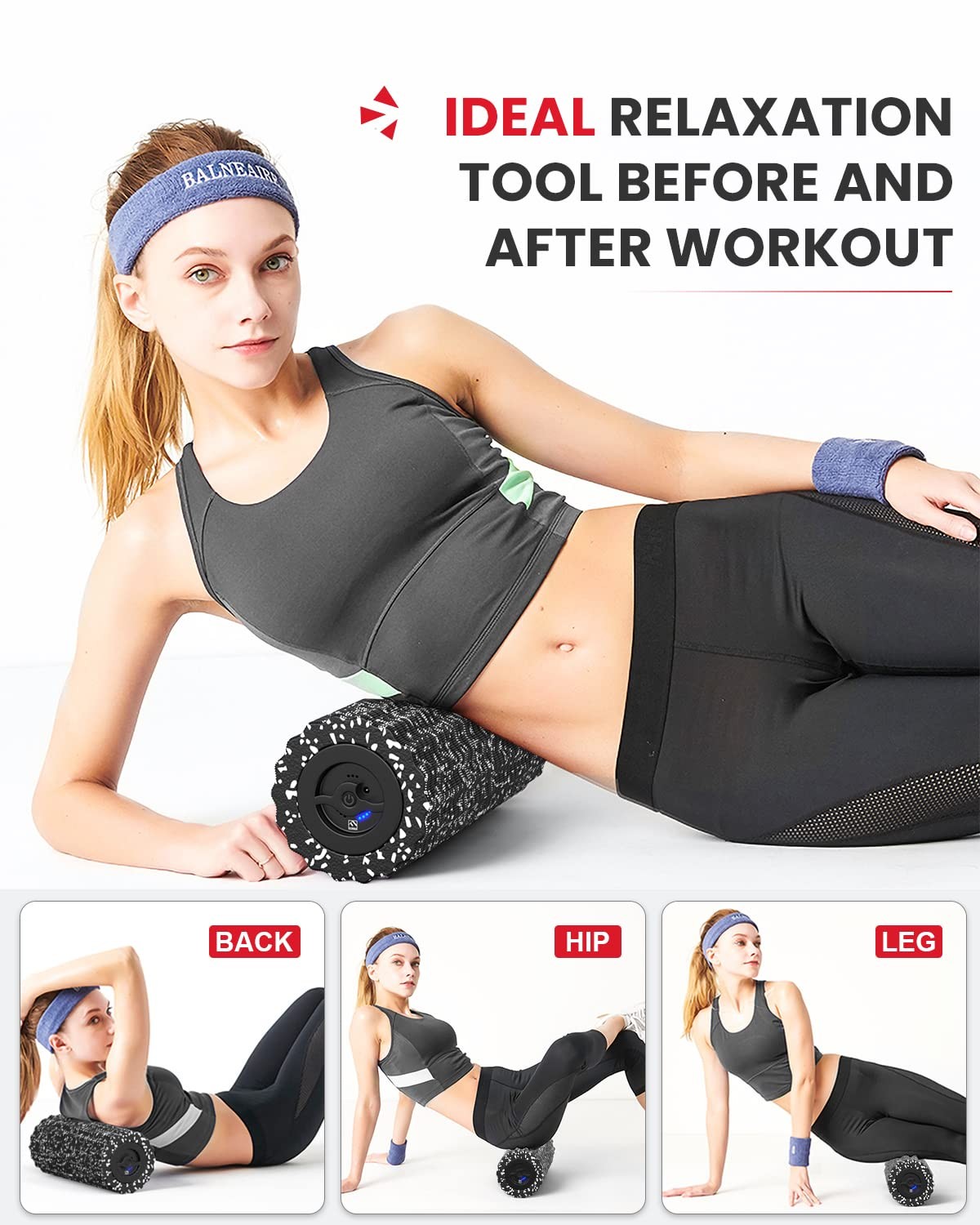 Vibrating Foam Roller for Exercise,4 Vibration Speeds,Rechargeable