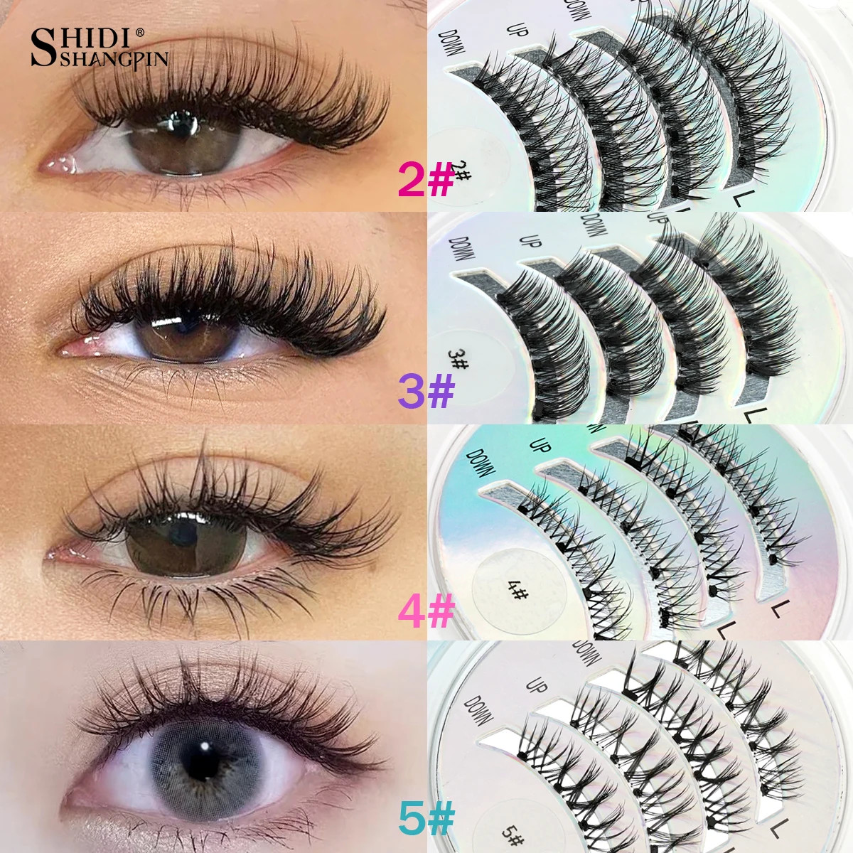 Reusable Magnetic Lashes 1 Pair Magnetic False Eyelashes Set with Tweezers Makeu